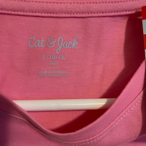 Girls Rainbow Short Sleeve Graphic T-Shirt Cat & Jack Bright Pink Size L Girls - Picture 6 of 10